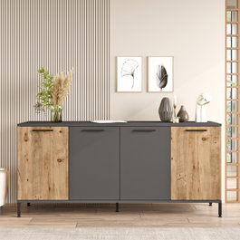 Hanah Home Consola Rl4-Aa en Pino Atlántico y Antracita
